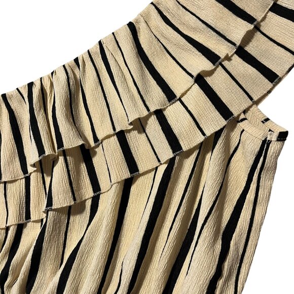 Anthropologie MAEVE Womens M Rita Ruffled One-Shoulder Top Striped Preppy Summer - Picture 2 of 7